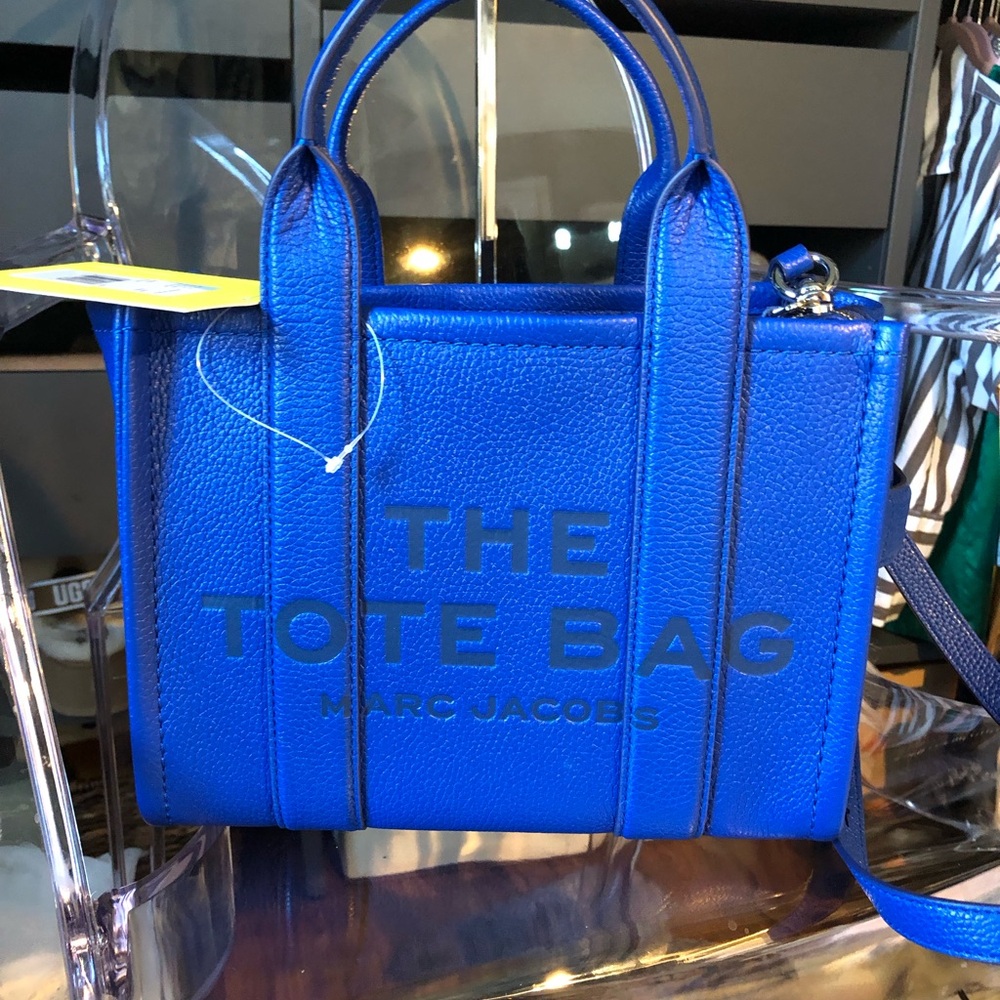 Marc Jacobs The Leather Small Tote Bag in Cobalt